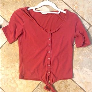 Pink wait length shirt